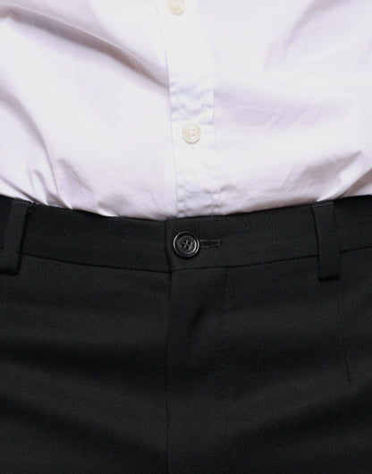 Dolce &amp; Gabbana zwarte wollen, smalle herenbroek