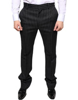 Pantalon habillé homme noir à rayures, coupe slim, Dolce &amp; Gabbana