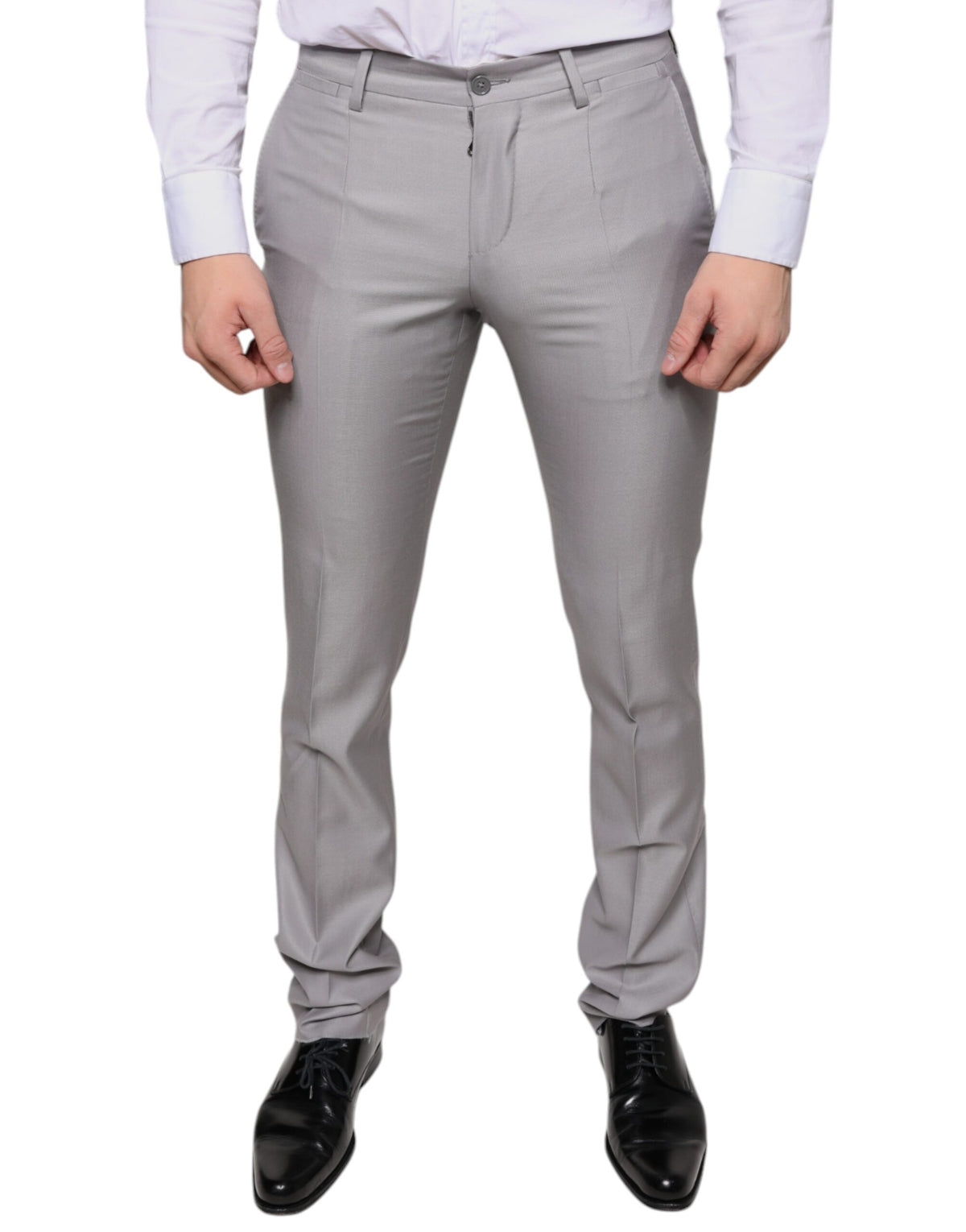 Pantalon-robe en laine gris clair Dolce &amp; Gabbana