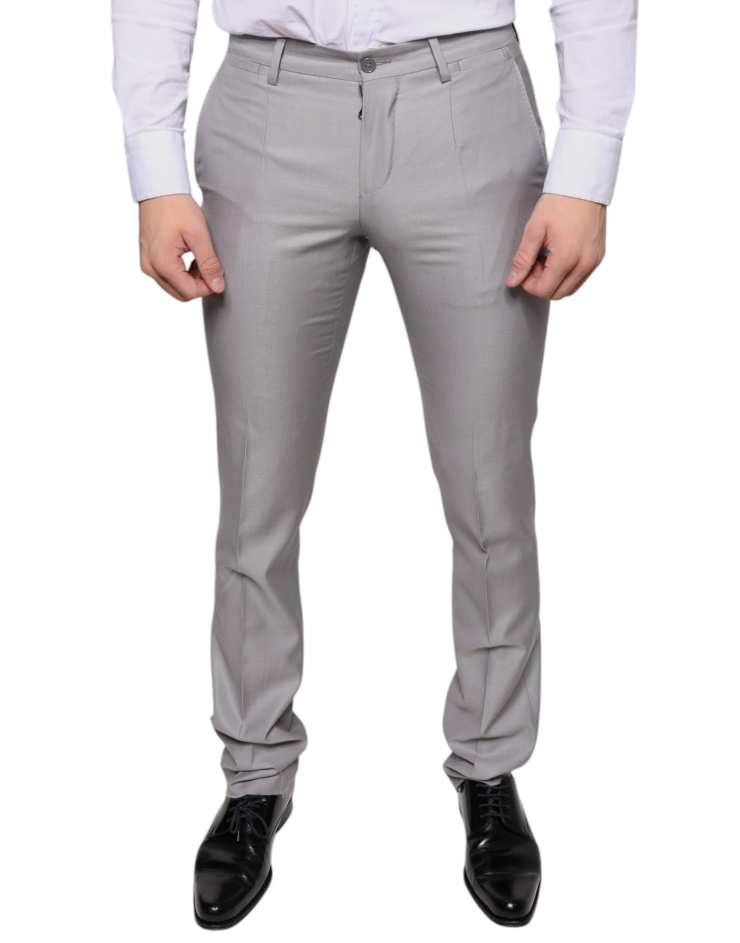 Pantalon-robe en laine gris clair Dolce &amp; Gabbana