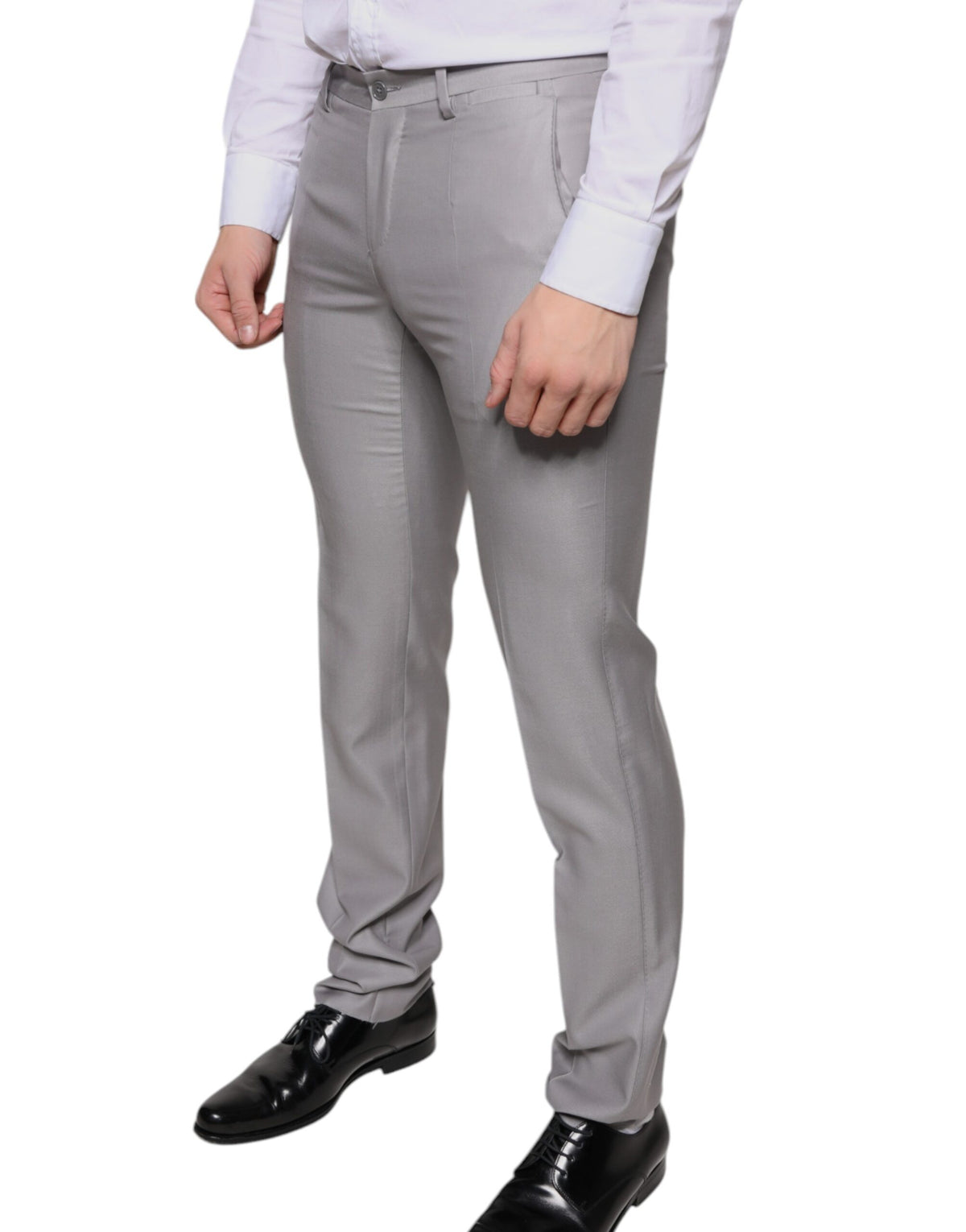 Pantalon-robe en laine gris clair Dolce &amp; Gabbana