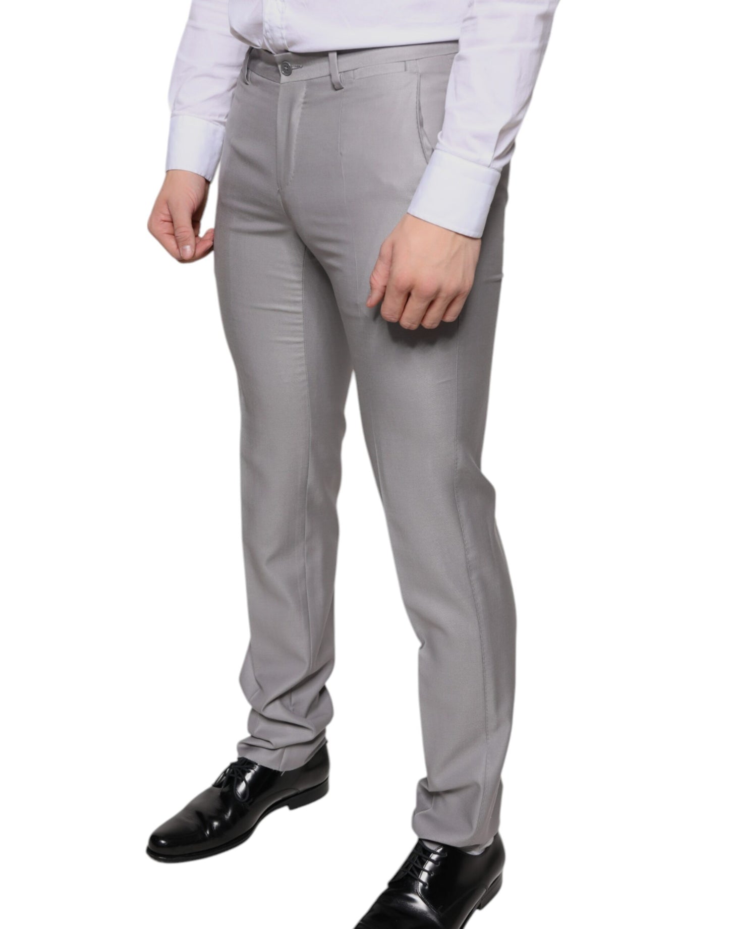 Pantalon-robe en laine gris clair Dolce &amp; Gabbana