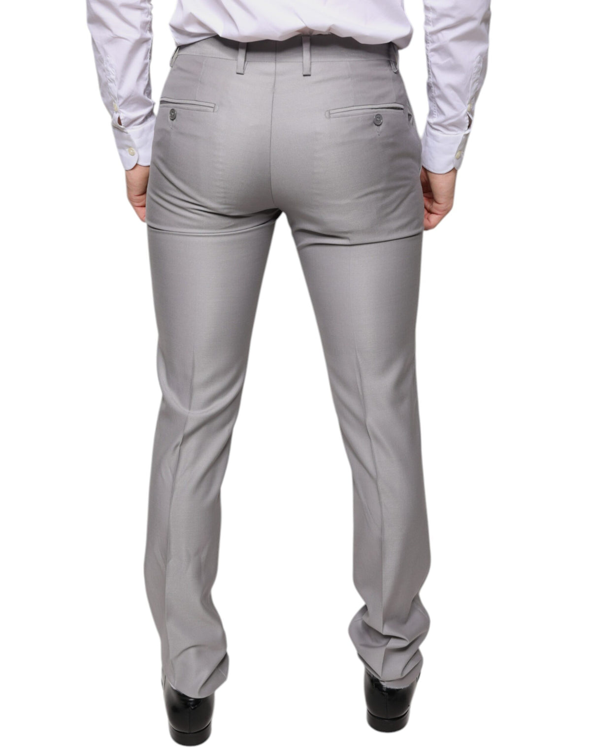 Pantalon-robe en laine gris clair Dolce &amp; Gabbana