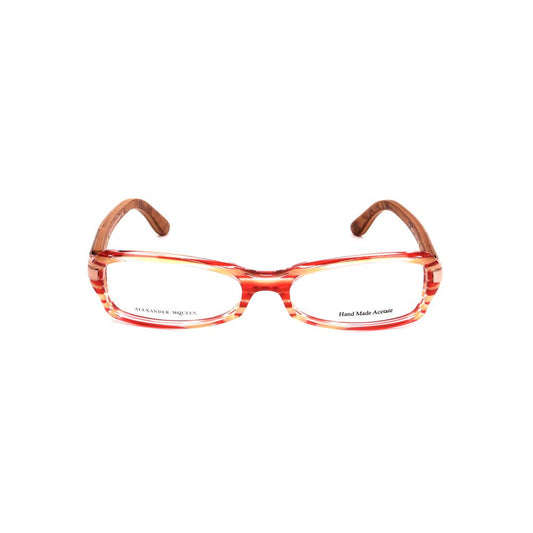 Lunettes à montures rouges en acétate d'Alexander McQueen