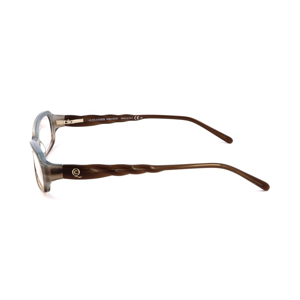 Lunettes à montures en acétate marron Alexander McQueen