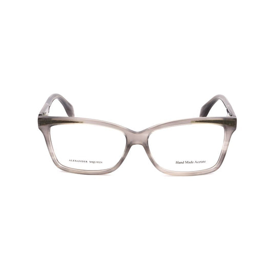 Lunettes à montures grises en acétate d'Alexander McQueen