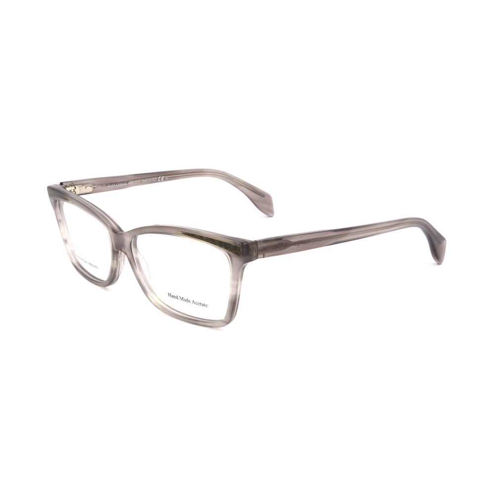 Lunettes à montures grises en acétate d'Alexander McQueen
