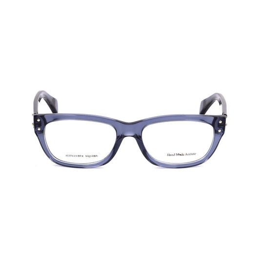 Lunettes à montures bleues en acétate d'Alexander McQueen