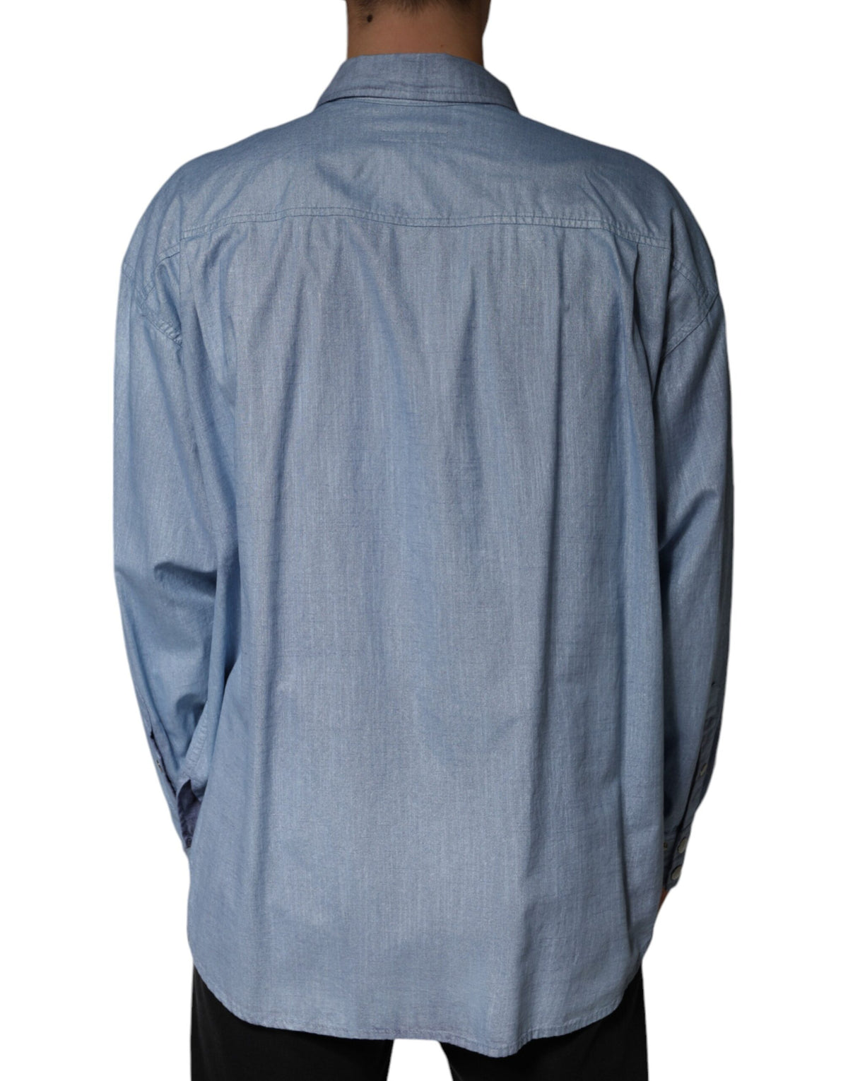 Chemise décontractée à boutons en coton bleu clair de Dolce &amp; Gabbana