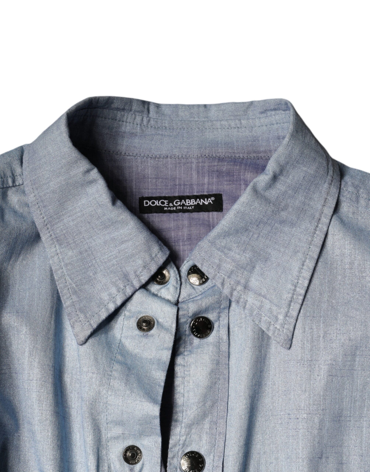 Chemise décontractée à boutons en coton bleu clair de Dolce &amp; Gabbana