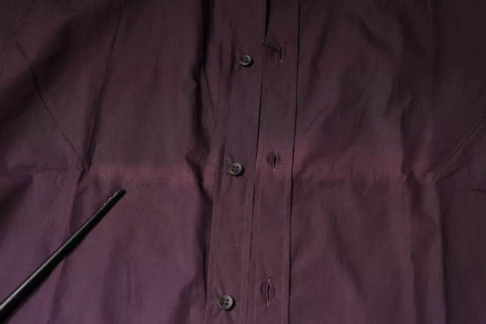 Robe en coton violet foncé Dolce &amp; Gabbana, chemise habillée homme dorée.