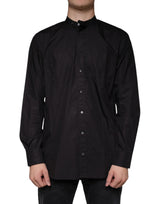 Chemise homme décontractée à boutons en coton noir Dolce &amp; Gabbana