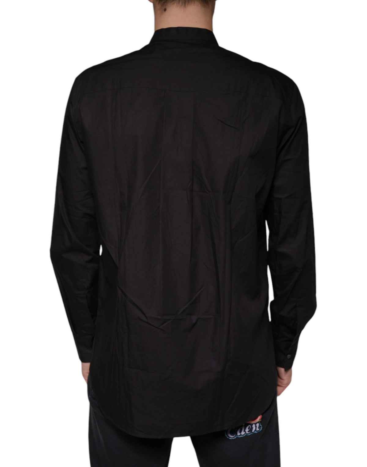 Chemise homme décontractée à boutons en coton noir Dolce &amp; Gabbana