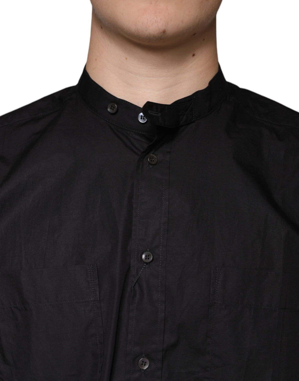 Chemise homme décontractée à boutons en coton noir Dolce &amp; Gabbana