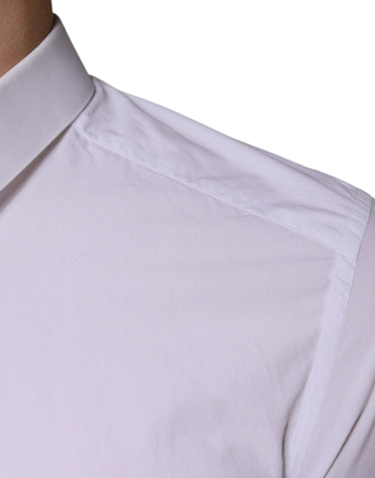 Dolce &amp; Gabbana witte katoenen jurk, GOUDEN formele overhemd met kraag
