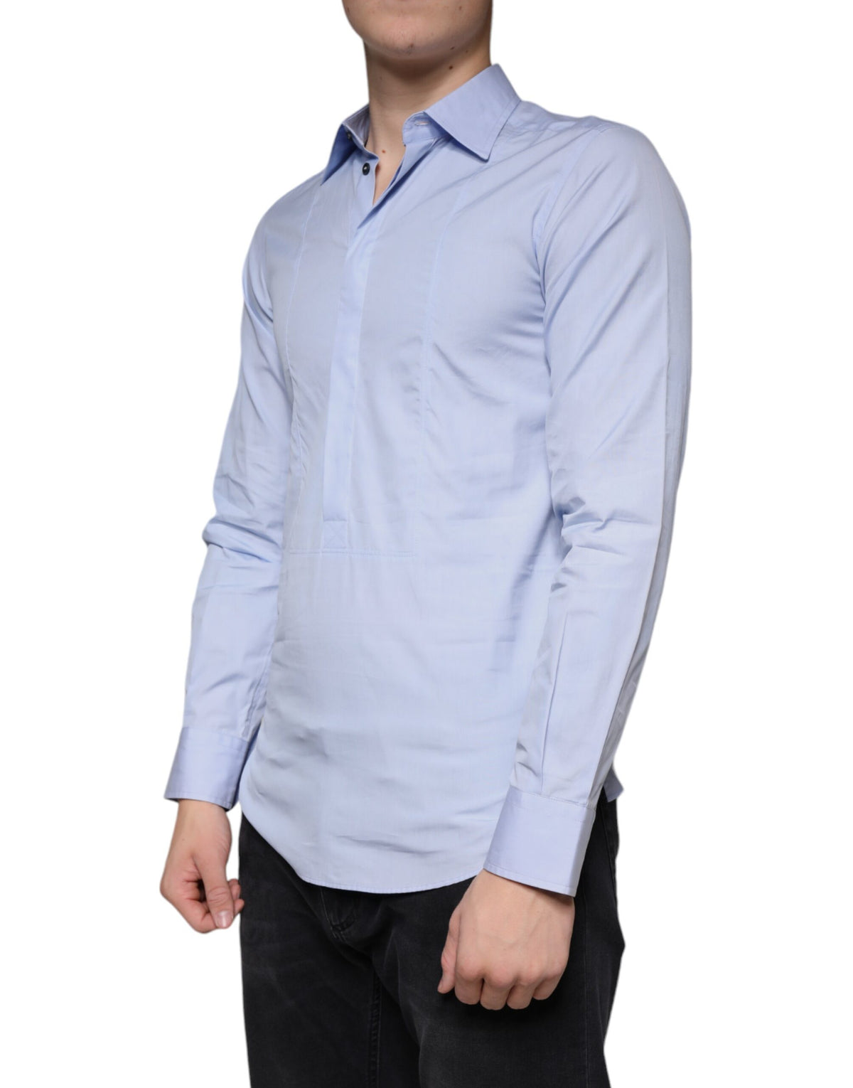 Chemise habillée pour homme en coton bleu clair Dolce &amp; Gabbana