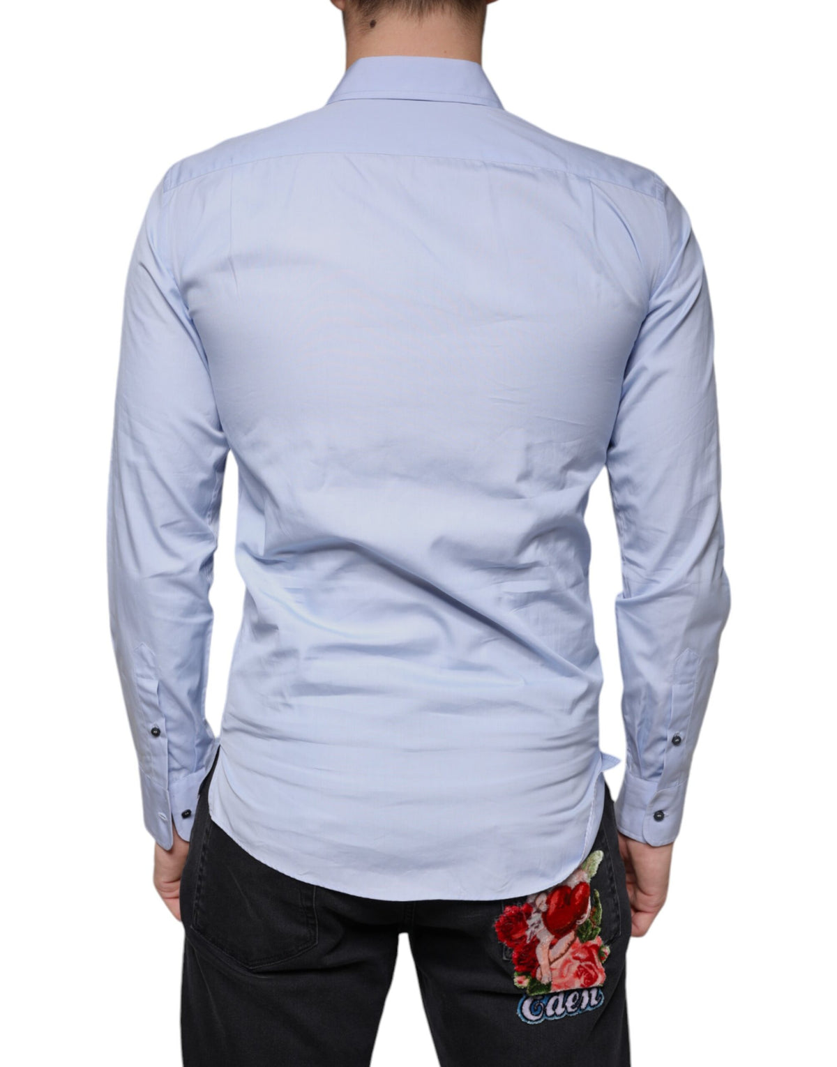 Chemise habillée pour homme en coton bleu clair Dolce &amp; Gabbana