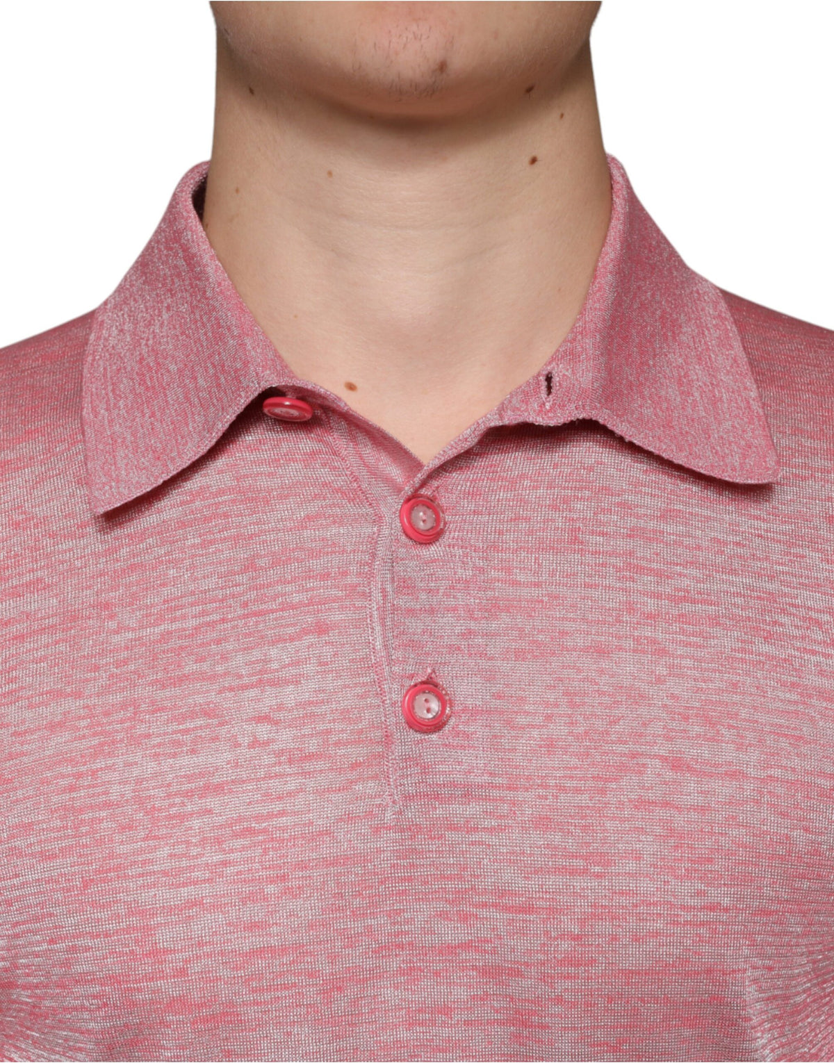Polo homme à manches longues en polyester rose de Dolce &amp; Gabbana