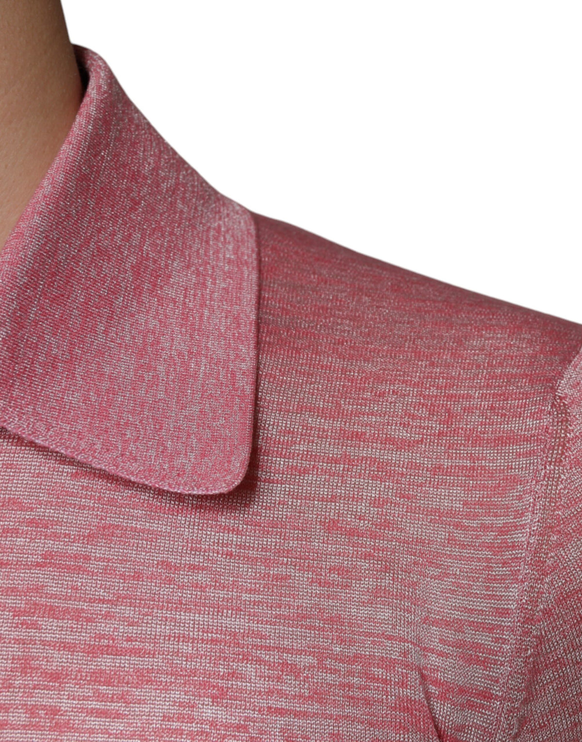 Polo homme à manches longues en polyester rose de Dolce &amp; Gabbana