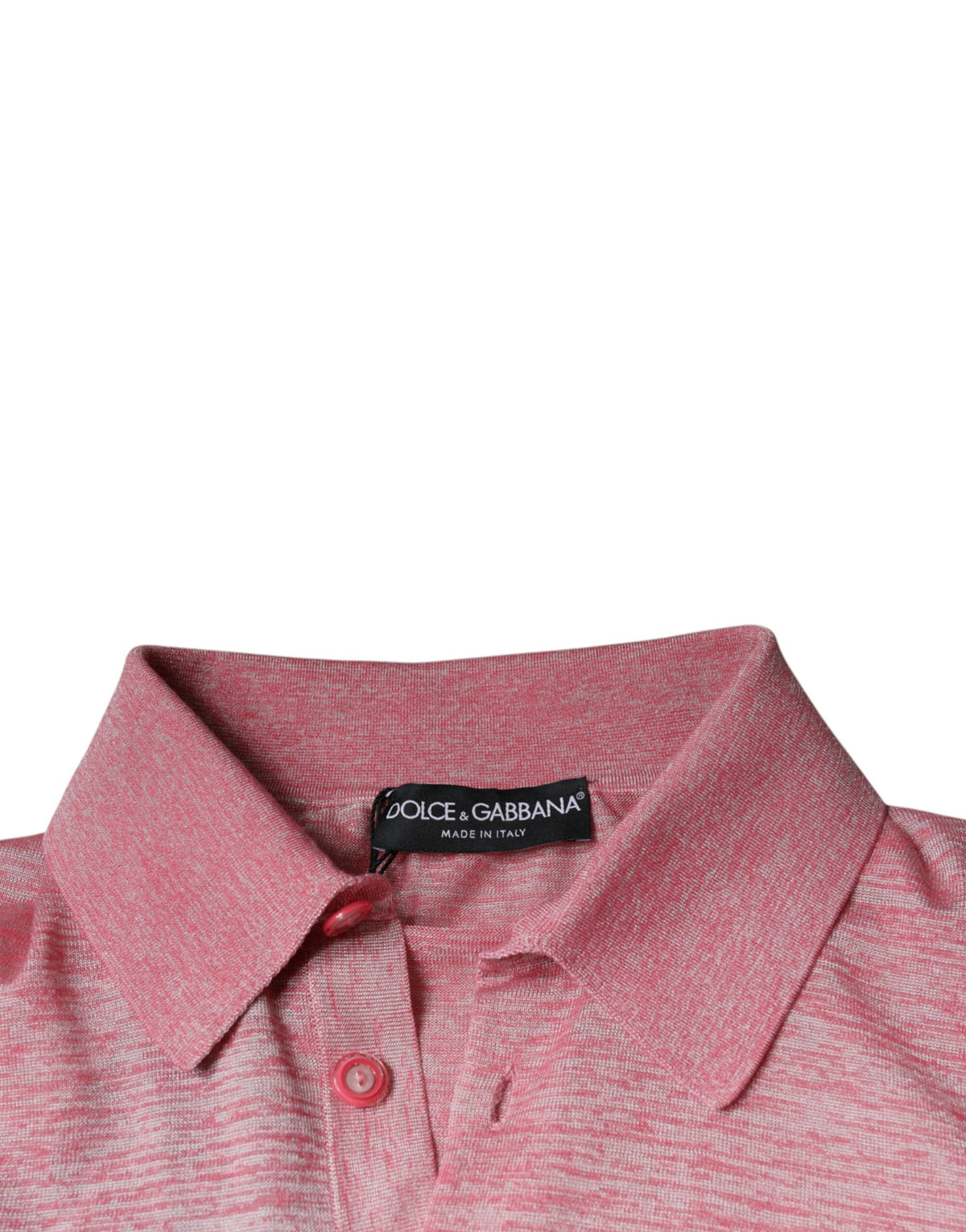 Polo homme à manches longues en polyester rose de Dolce &amp; Gabbana
