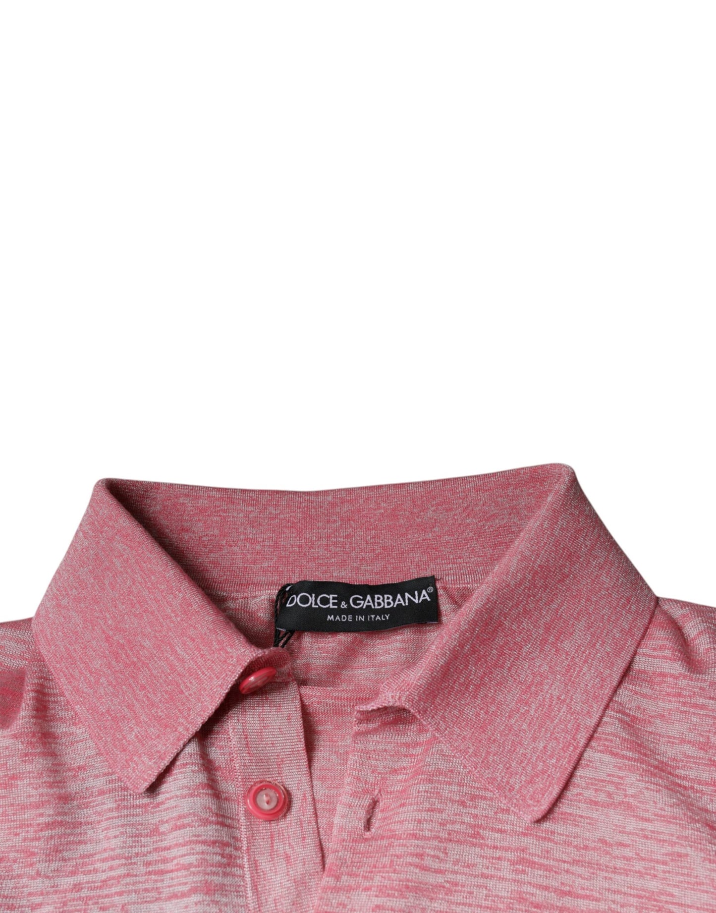 Dolce &amp; Gabbana roze polyester poloshirt met lange mouwen voor heren