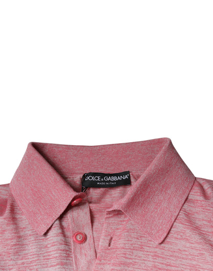Dolce &amp; Gabbana roze polyester poloshirt met lange mouwen voor heren