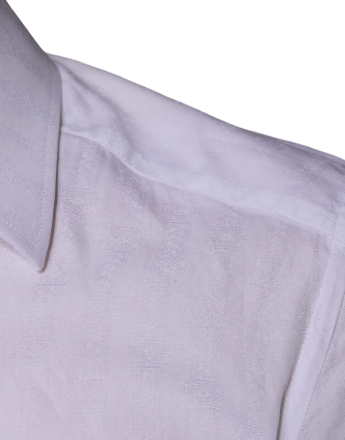 Chemise habillée formelle dorée en coton blanc pour homme Dolce &amp; Gabbana