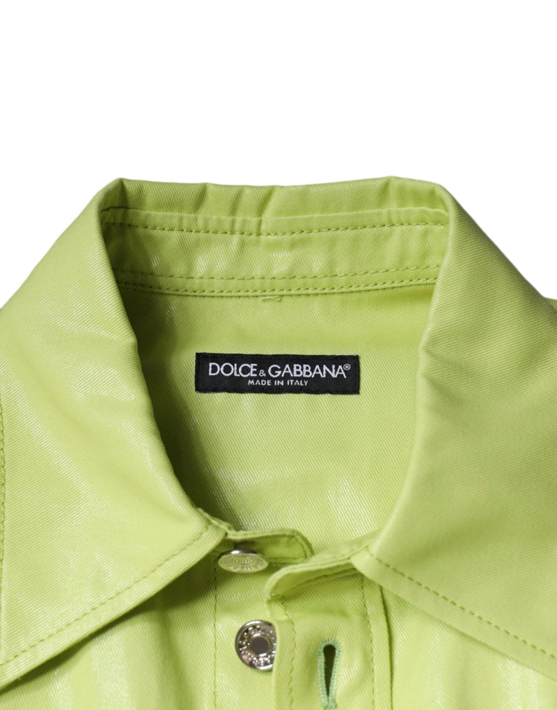 Dolce &amp; Gabbana Groen Katoenen Overhemd met Kraag voor Heren