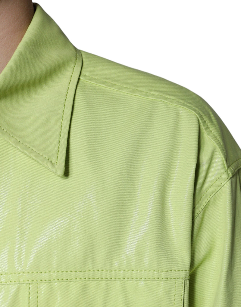 Dolce &amp; Gabbana Groen Katoenen Overhemd met Kraag voor Heren