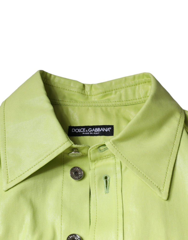 Dolce &amp; Gabbana Groen Katoenen Overhemd met Kraag voor Heren