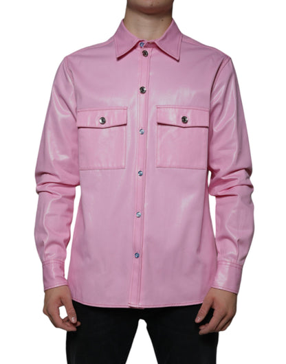Chemise à col boutonné en coton rose de Dolce &amp; Gabbana