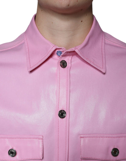 Chemise à col boutonné en coton rose de Dolce &amp; Gabbana