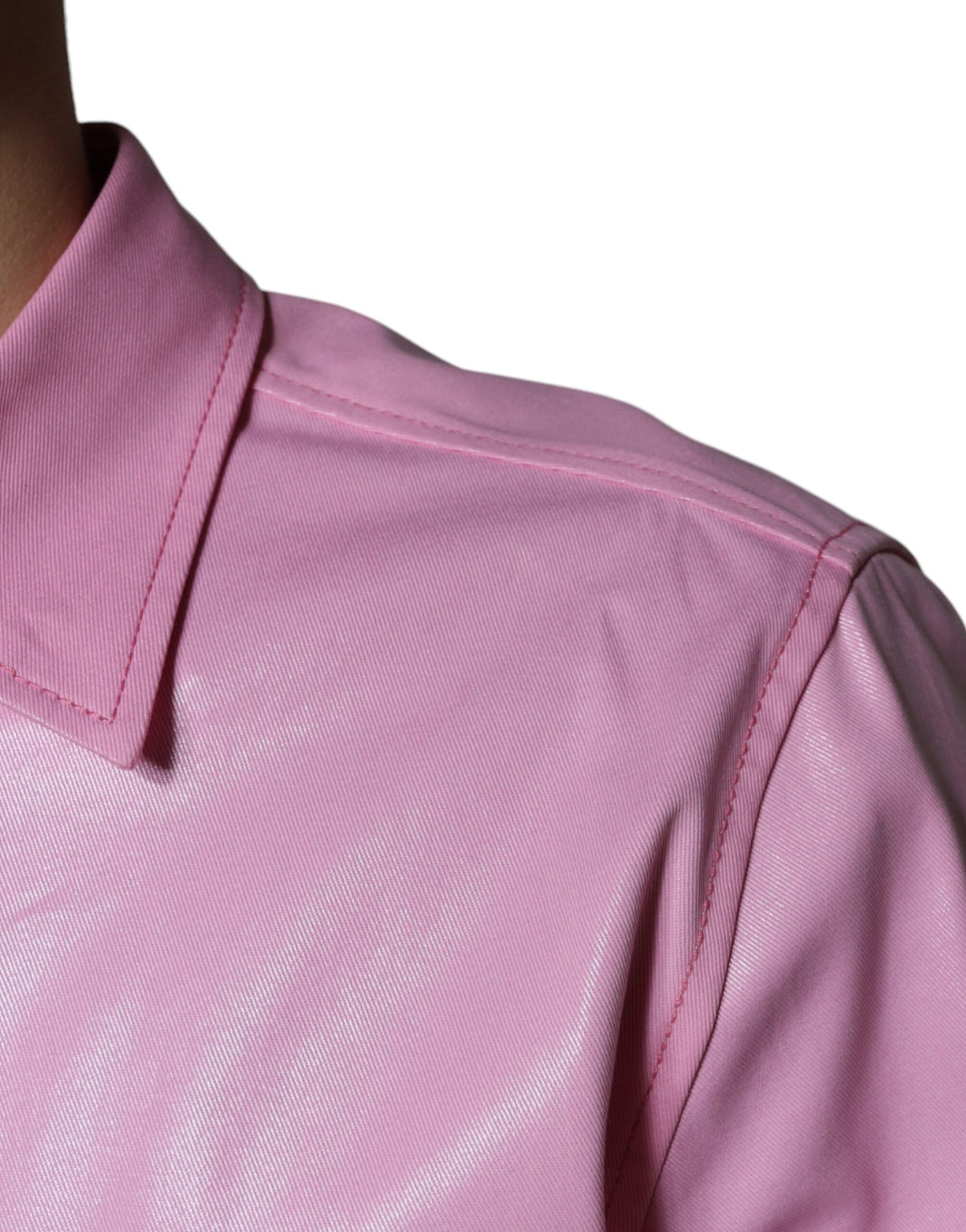 Chemise à col boutonné en coton rose de Dolce &amp; Gabbana