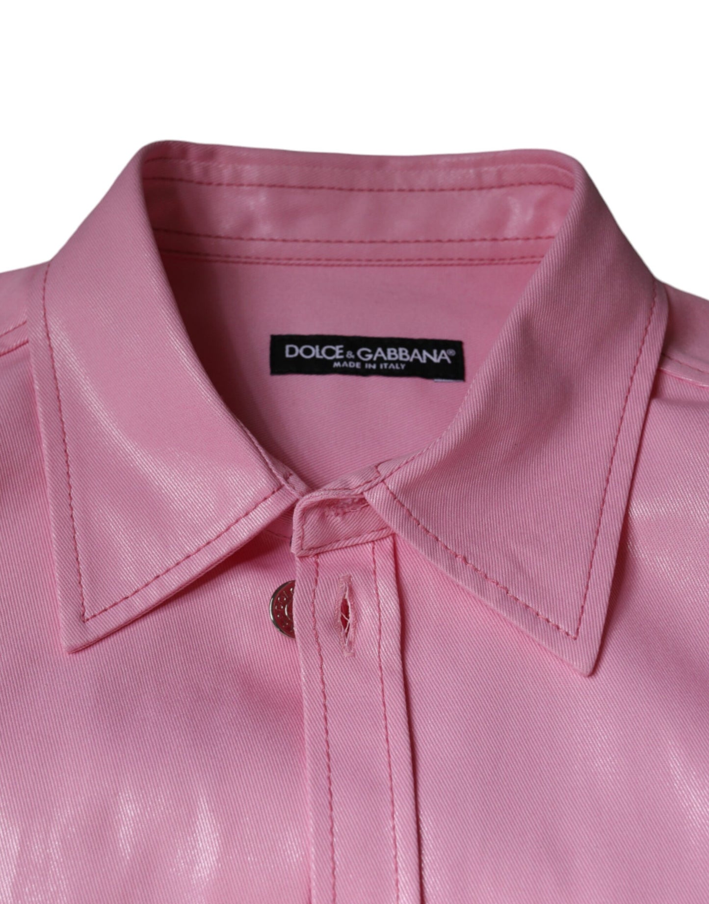 Chemise à col boutonné en coton rose de Dolce &amp; Gabbana