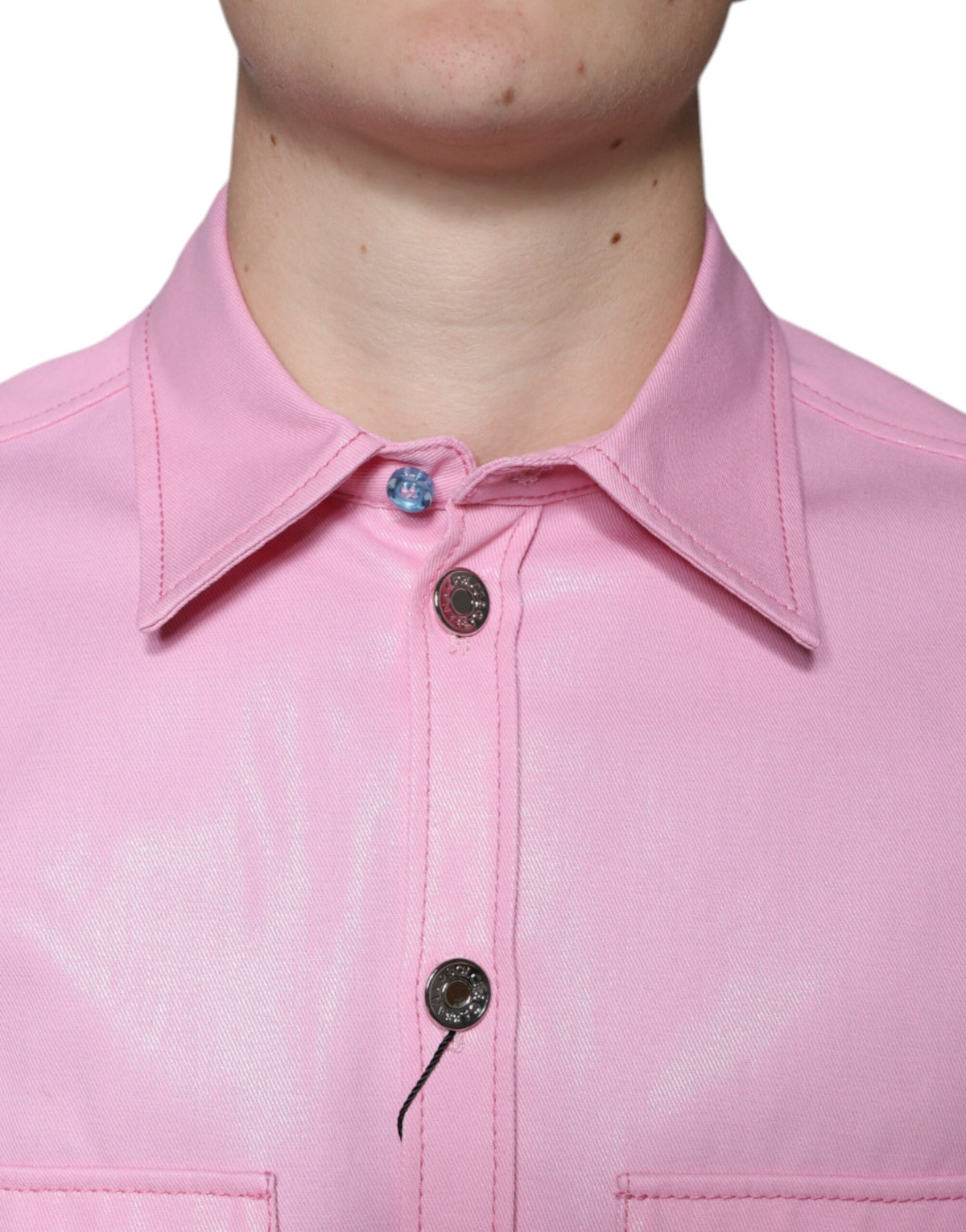 Chemise à col boutonné en coton rose de Dolce &amp; Gabbana