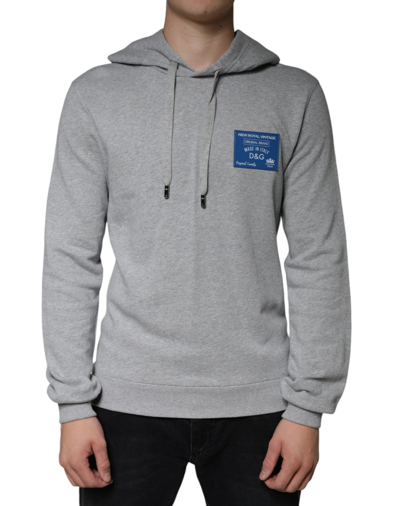 Dolce &amp; Gabbana grijze katoenen sweatshirt met capuchon en logo