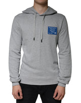 Sweat à capuche en coton gris avec logo Dolce &amp; Gabbana