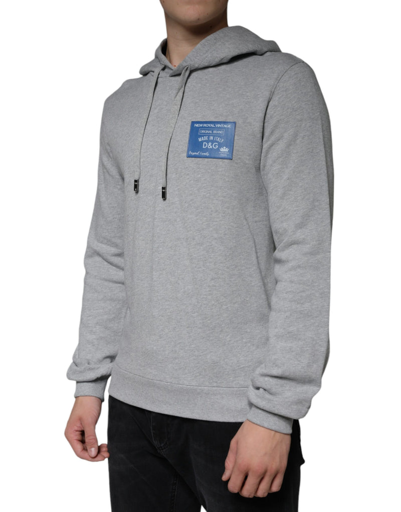 Dolce &amp; Gabbana grijze katoenen sweatshirt met capuchon en logo