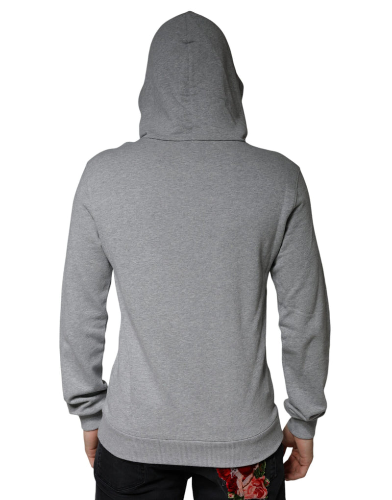 Dolce &amp; Gabbana grijze katoenen sweatshirt met capuchon en logo