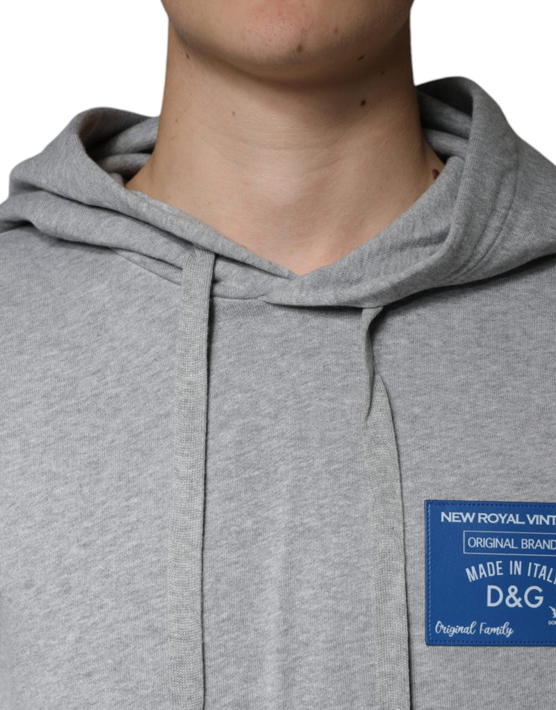 Dolce &amp; Gabbana grijze katoenen sweatshirt met capuchon en logo