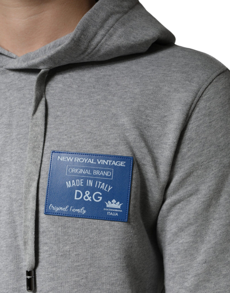Dolce &amp; Gabbana grijze katoenen sweatshirt met capuchon en logo