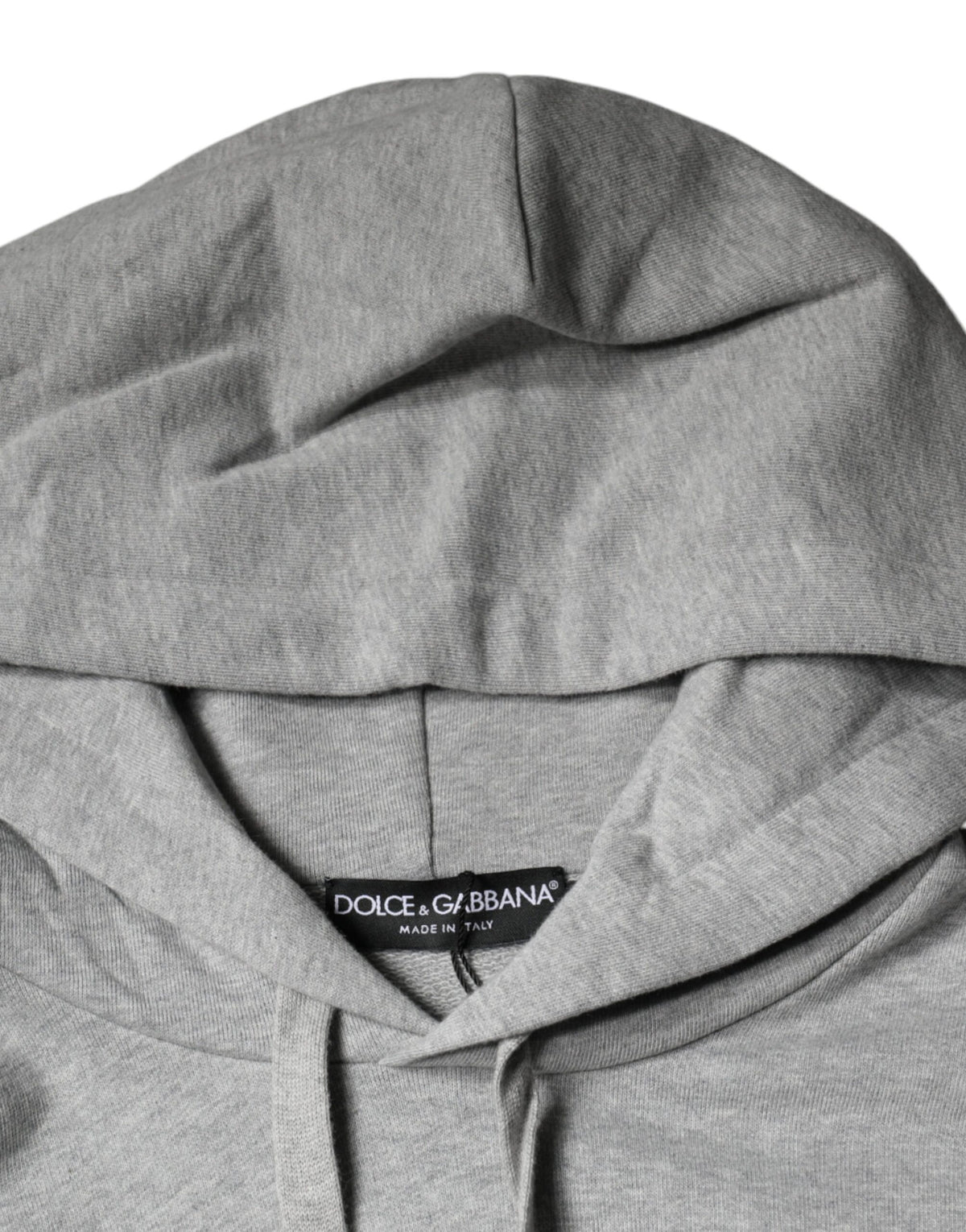 Sweat à capuche en coton gris avec logo Dolce &amp; Gabbana