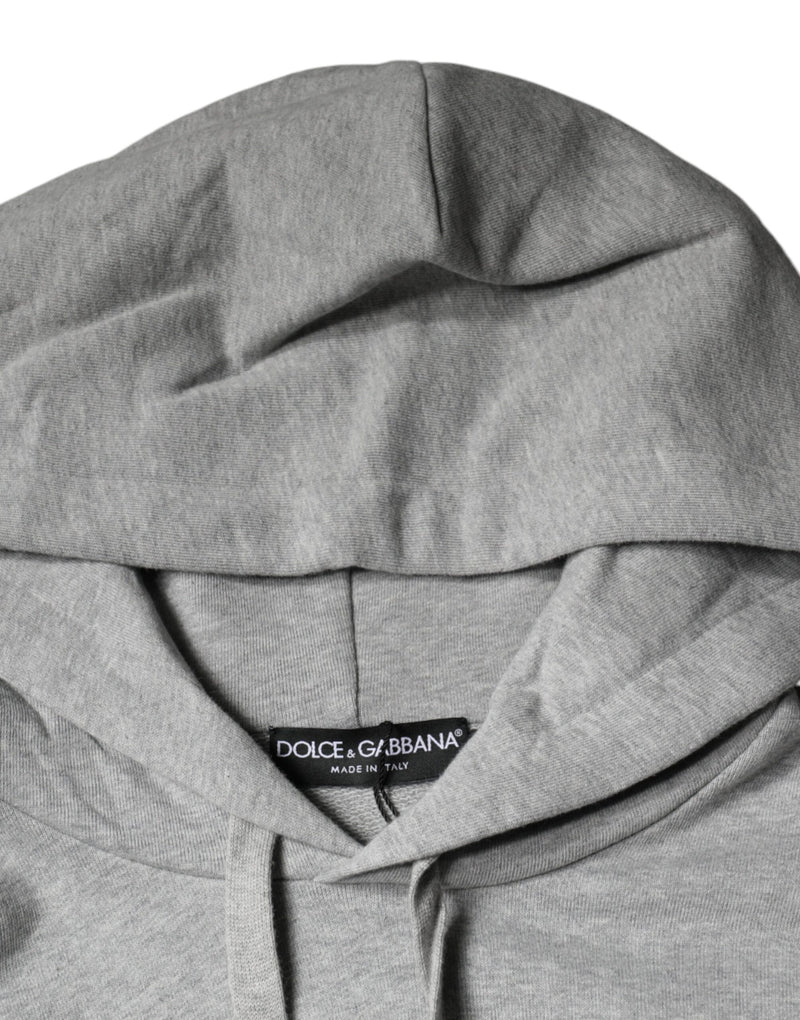 Dolce &amp; Gabbana grijze katoenen sweatshirt met capuchon en logo