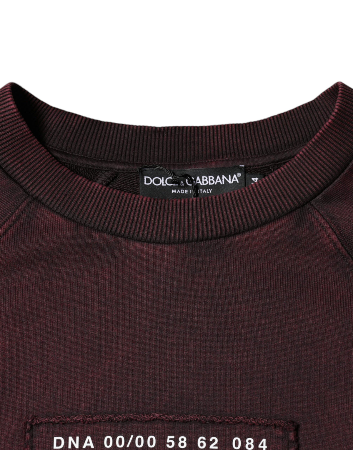 Pull en coton à col rond pour homme, logo rouge bordeaux de Dolce &amp; Gabbana