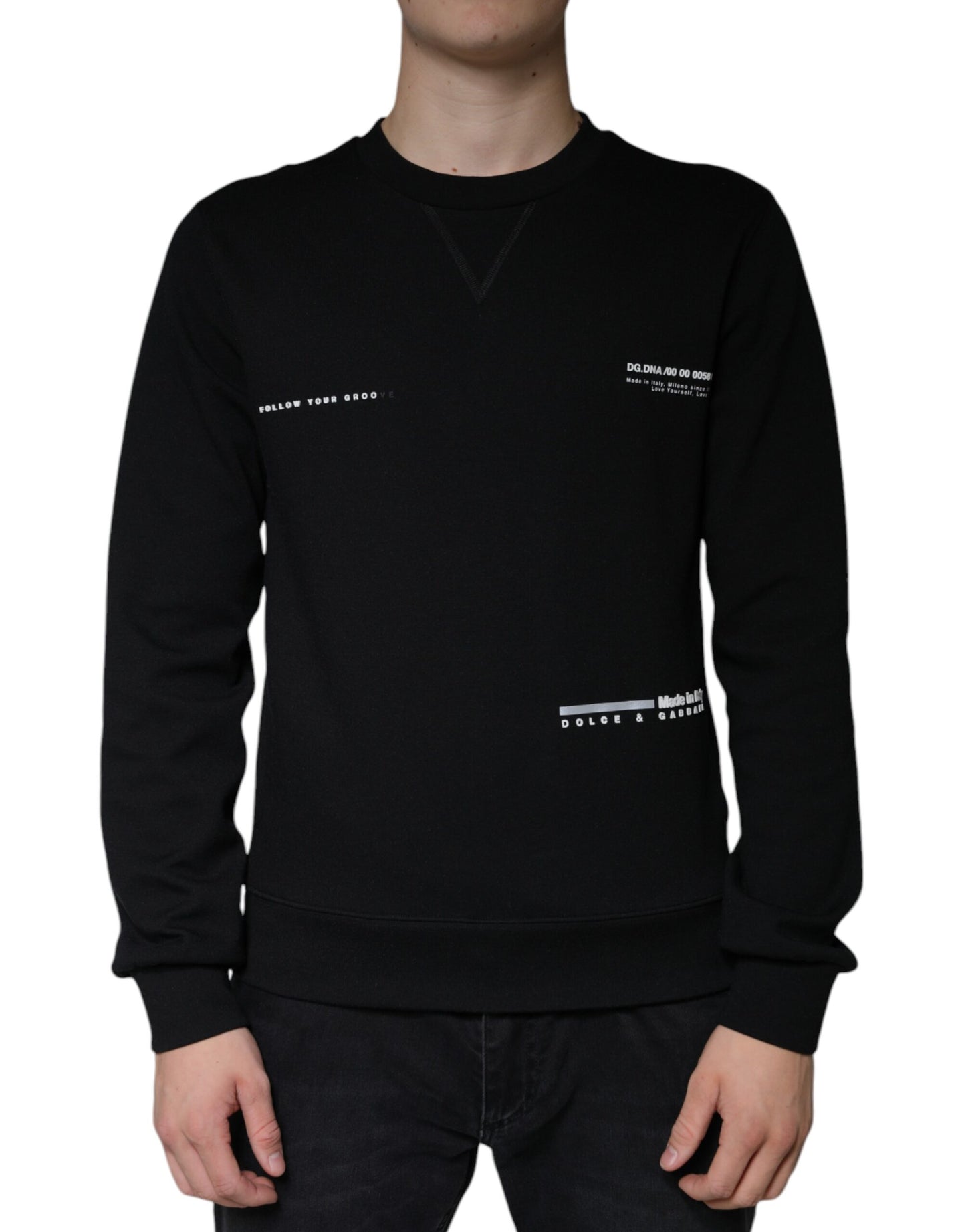 Dolce &amp; Gabbana Zwarte Crewneck Sweatshirt met Logo Print