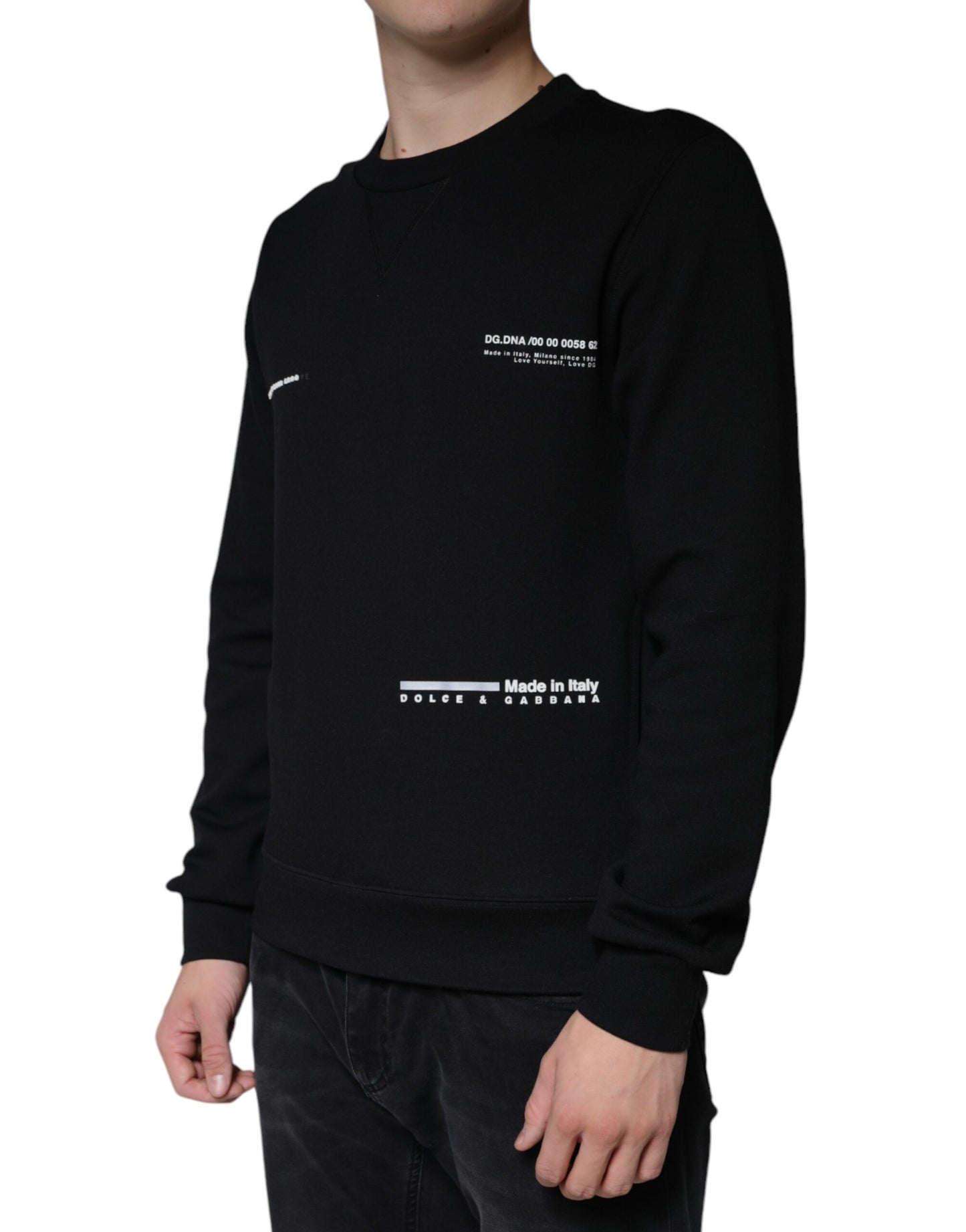 Dolce &amp; Gabbana Zwarte Crewneck Sweatshirt met Logo Print