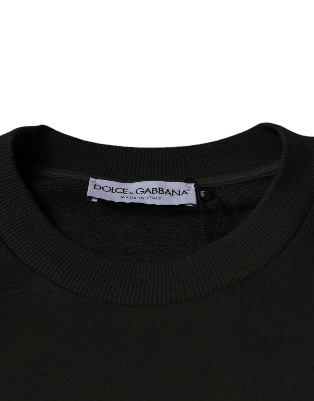 Pull en jersey à col rond avec couronne DG, vert armée, Dolce &amp; Gabbana