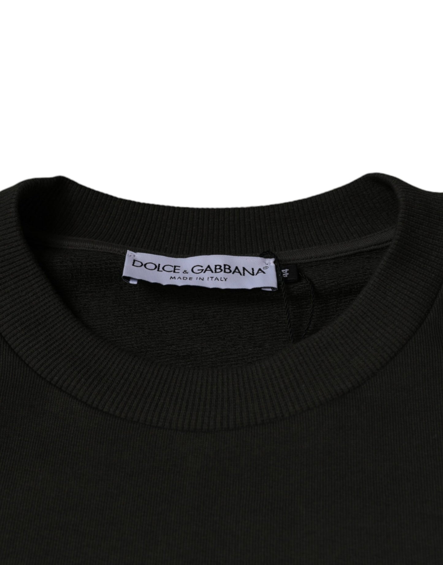 Dolce &amp; Gabbana legergroene crewneck-trui met DG-kroon
