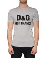 T-shirt à manches courtes à col rond avec imprimé du logo Dolce &amp; Gabbana gris.