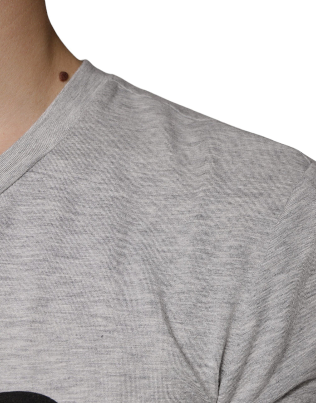 T-shirt à manches courtes à col rond avec imprimé du logo Dolce &amp; Gabbana gris.
